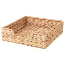 Napkin Holder, Hyacinth, 9x9 - Khaki - View 2