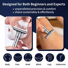 Adjustable Double Edge Safety Razor And 20 Blades Refills, Long Handle Adjustable Classic Safety Shaver Razor, Men's Travel Double Edge Safety Razor For Ideal Gift For Father Day & Boyfriend