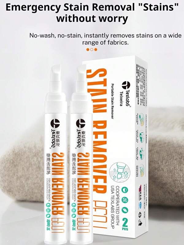 1/2/5pcs Miracle Stain Eraser Pen - Instantly Removes Stains, Travel-Ready Gel Ink Rollerball, Clothing Saver, Powerful Yet Gentle Formula