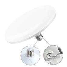 Foco LED Redondo de Alta Potencia 20W/30W/40W/50W/60W, Luz Blanca Fría 6500K, Bombilla Ahorro de Energía AC85-265V 50/60Hz, Lámpara para Techo con Rosca E27 Universal, Iluminación Moderna para Hogar, Oficina, Sala, Baño, Interior y Exterior, 50,000 Horas de Vida Útil, Luz Intensa para Casa o Negocio, Lámpara LED para Cuarto, Cocina o Pasillo - Torta blanca por 6500 K - Ver 7