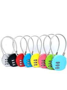 Wire Rope Password Lock Padlock, Luggage And Bicycle Password Lock Ball Password Lock Cartoon Password Padlock, Used For Outdoor Travel, Camping, Luggage - Stylish Wire Padlock, Suitable For Outdoor Activities, Travel Accessories, Necessary Luggage Accessories For Travel, Useful Items For Outdoor Accessories Travel Essentials Vacation Summer Holiday Back To School Mini Travel Products