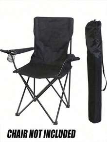 Folding Chair Storage Bag, Garden Chair Storage Bag, Handbag, Portable Bag, Camping Bag, Outdoor Camping And Hiking Accessories, Camping, Beach, Camping, Convenient, Large Capacity Storage And Organization Bag, Suitable For Folding Chairs, Camping Gear And Outdoor Accessories (Bag Only, Chair Not Included) - Black - View 1