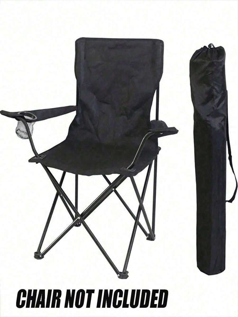Folding Chair Storage Bag, Garden Chair Storage Bag, Handbag, Portable Bag, Camping Bag, Outdoor Camping And Hiking Accessories, Camping, Beach, Camping, Convenient, Large Capacity Storage And Organization Bag, Suitable For Folding Chairs, Camping Gear And Outdoor Accessories (Bag Only, Chair Not Included) - Black - View 1