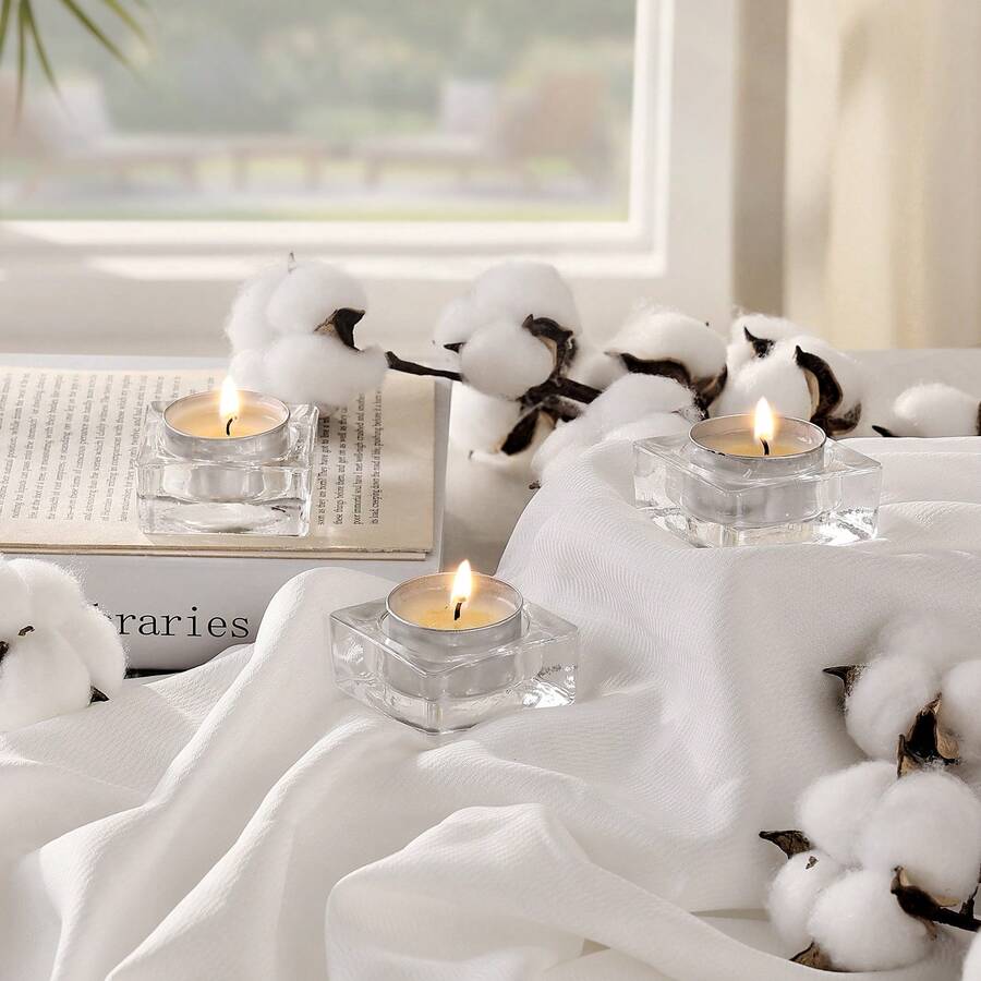 200 Pack Unscented Tea Lights Candles 6.5 Hours Long Burning Smokeless Tealight Candles, Dripless With Aluminum Cups, Natural Palm Wax Votive Candles For Home, Weddings, Christmas, White - 200 Pack - View 1