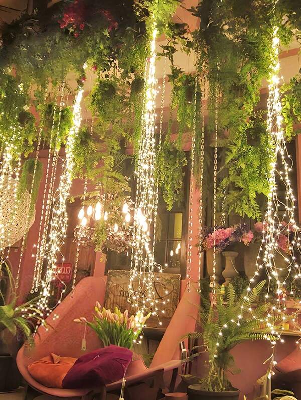 Fairy String Lights Outside, Firefly Bunch Lights, Waterproof Copper Wire Battary Powered Waterfall Lights, Remote Controlled Timer And Hooks, 8 Flashing Modes, Fairy Lights For For Garden Home Party Wedding Decorations