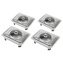 4 Piece Buffet Warmer Chafer Pan Buffet Tray With Lid Rectangular Chafing Dish Set Heat Container Food Warmer, For Schools, Buffet Restaurants Silver
