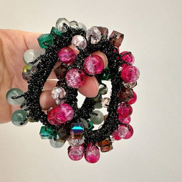 1pc Shimmering Casual Street Style ABS Plastic Party Hair Scrunchies, Elastic Hair Ties For All Seasons, Luxurious Crystal Hair Bands For Ponytail, Ponytail Holders, Hair Elastics, Hair Rubber Bands ,Head Piece