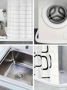 1 Roll Silicone Water Stopper For Shower - Easy Install Dry And Wet Separation Barrier, No Power Needed, White Flood Guard For Bathroom Bathroom Accessories Bathroom Tools