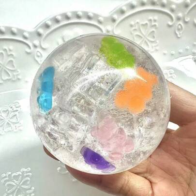 1/3/5 Piezas Oso de goma - Juguetes apretables antiestrés, Pelotas pegajosas sensoriales, Pelotas antiestrés para apretar y retener, Juguetes sensoriales con relleno tipo gelatina, Juguetes para apretar, Juguetes antiestrés, Juguetes para aliviar el estrés, Juguetes para el nerviosismo, Recuerdos para bodas y cumpleaños, Decoraciones de mesa lindas, Regalos, Artesanía de habitación, Decoración de fiestas, Decoración de escritorio de oficina, Relleno de bolsas de regalo