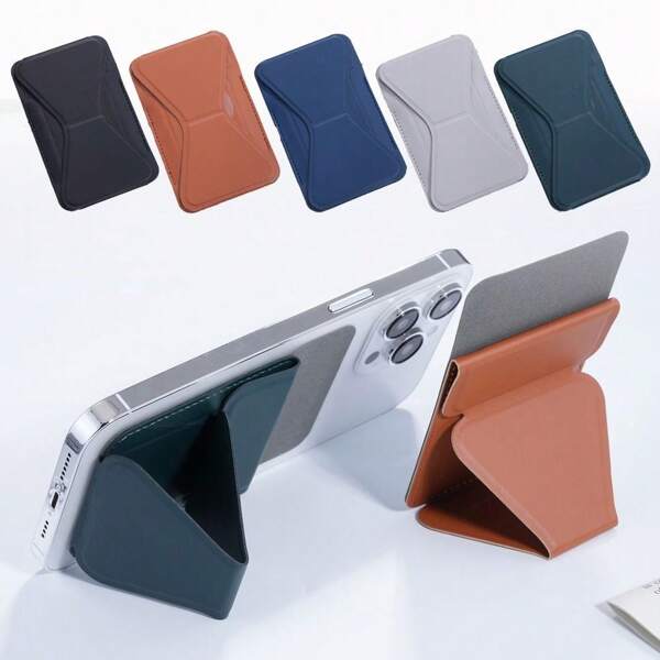 Self Adhesive Invisible Phone Back Sticker Card Holder Card Wallet Pocket Multifunctional Leather Foldable Phone Support Card Bag For Women Money Wallet Purse Wallet Magsafe Wallet Mini Wallet