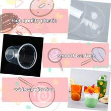 50 Pack 12OZ Clear Plastic Cups With Dome Lids And Sporks No Hole Disposable Fruit Cups For Dessert,Cupcake,Parfait,Pudding,Iced Cold Drinks,Snacks,Fruits,Bakeries,Ice Cream-Lzy - 50包 12盎司 - 查看 3