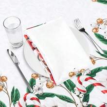 Mantel De Navidad Redondo 60in Maquina Lavable Manteles Que No Se Desvanecen En El Lavado Grueso No Puede Ver A Traves De Mantel Cubierta De Mesa De Poliester - asPic - View 7