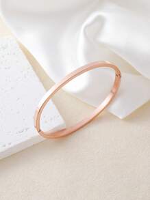 3pcs Stainless Steel Minimalist Solid Color Bracelet Set
