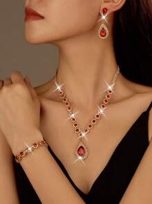 1 Women's Fashion Jewelry Set, Including Necklaces, Earrings And Bracelets - Suitable For Women's Daily Wear, Weddings, Parties, Etc.