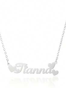 [Custom Necklace] Stainless Steel Personalized Name Necklace, Suitable For Couples And Family | Plated Gold Vintage Style | Can Engrave Birthday, Anniversary, Mother's Day Gift | Unisex, Minimalist & Cute Design