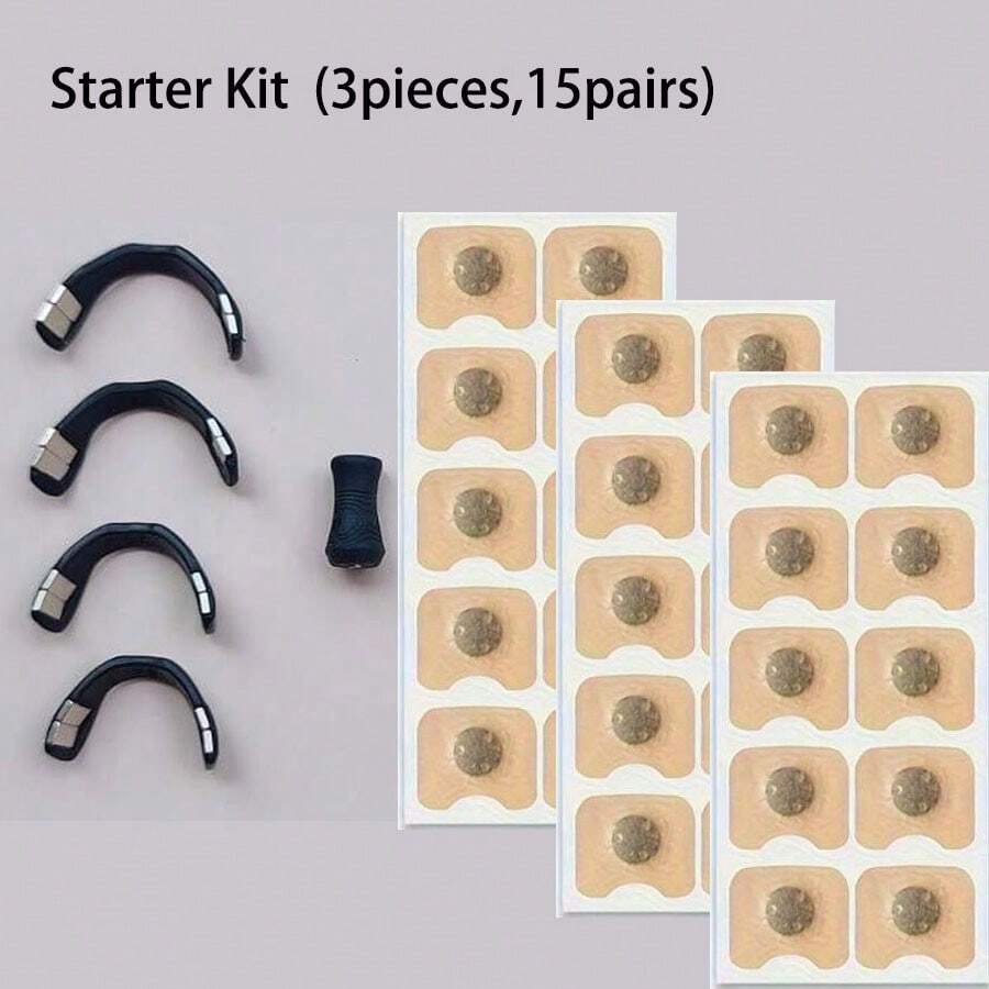 مجموعة مُوسِّعات الأنف المغناطيسية بأربعة أحجام + شرائط التنفس المغناطيسية، تساعد على تحسين جودة النوم، بدون بطاريات، سهلة الاستخدام