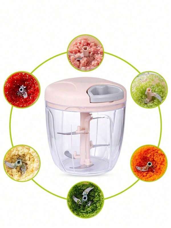 1pc Green Vegetable Cutter, Manual Cutting Machine, Multifunctional Garlic Masher, Garlic Grinder, Garlic Press, Vegetable Chopper, Creative Fruit Crusher, Manual Garlic Masher, Kitchen Gadget, Convenient Solid Color Cooking Tool