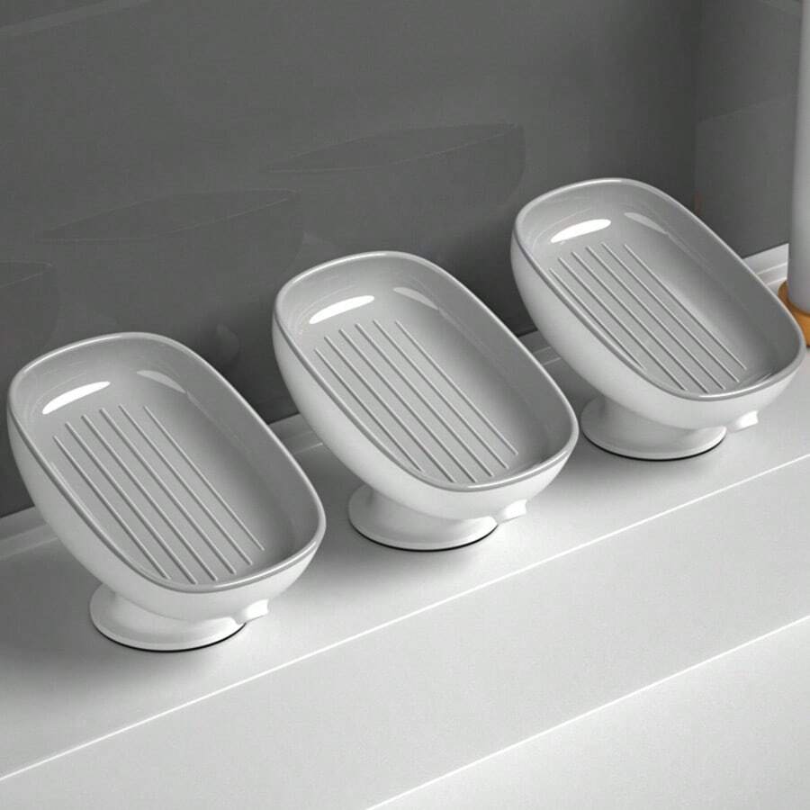 1 Piece, Light Luxury Soap Drain Storage Box, Strong Suction Cup For Stability And Durability, Convenient Double-Layer Drain Design, Detachable, Suitable For Daily Storage Of Soap
