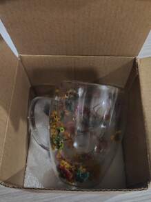 1pc Innovative Double Wall Glass With Dried Flower, Made Of High Borosilicate Glass, Suitable For Holding Coffee And Tea, Home, Office Or Bar Use