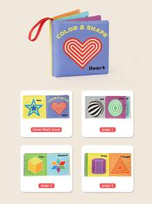 6 piezas de libros de tela suave, libros de tela irrompibles para frutas, animales, números, formas, reconocimiento familiar, juguetes cognitivos para promover el aprendizaje temprano y el desarrollo cognitivo, regalos de Navidad, cumpleaños, Acción de Gracias, libros sensoriales para bebés, libros cognitivos