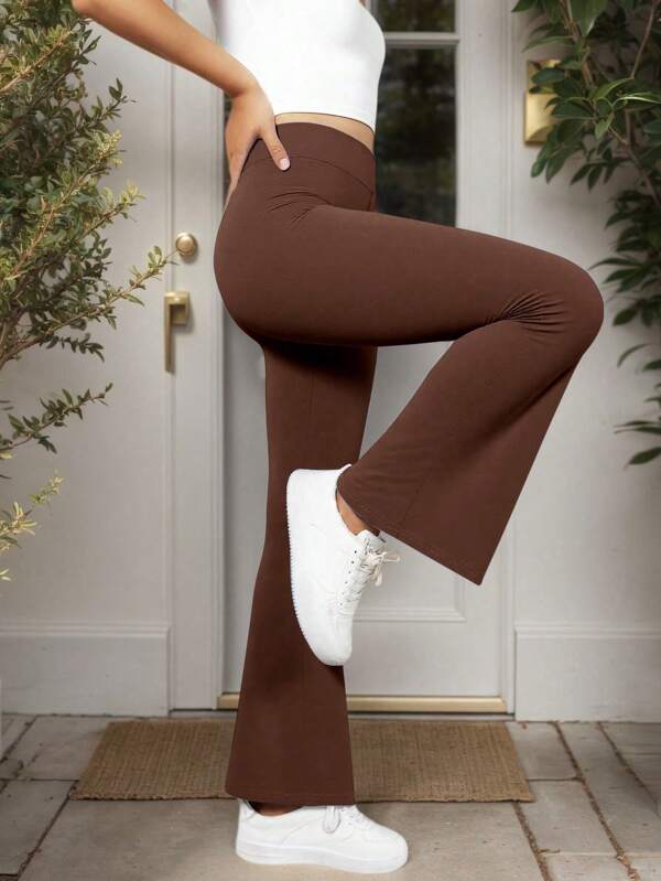 Pantalones de yoga informales acampanados para adolescentes/niñas (YY355)