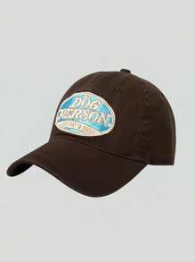 Retro Amerikaanse stijl hond persoon geborduurde honkbalpet - ademende zonbescherming piek hoed met flexibele pasvorm en vintage badge print voor vrouwen