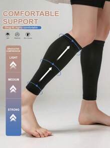 Comfortable Calf Compression Sleeve 15-20mmHg For Sports, Nurses, Travel And Flight, Footless Compression Socks For Unisex