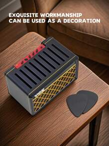 Un mini altavoz de guitarra eléctrica impreso en 3D, 3d creativo, puede almacenar púas de Guitarra, adornos musicales, juguetes de descompresión, regalos creativos, decoraciones de fiesta, para la temporada de regreso a clases, Halloween, Navidad