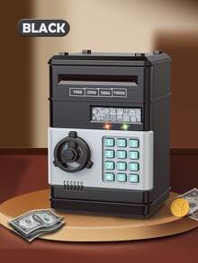 Electric Piggy Bank Auto Money Coin Saver With Light & Sound, Creative Password Unlocking Gift, Partial Accessories Included (Excluding Regular Batteries)