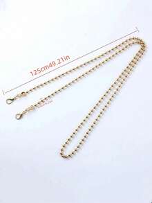 时尚手工珍珠百搭斜挎包，配有可拆卸长肩带，适合女士 - 金色 - 查看 6