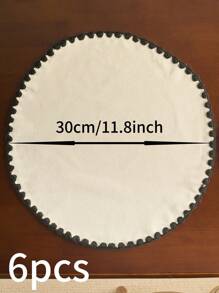 1/4/6/12 buc. Covorașe rotunde brodate albe, stil minimalist japonez, lavabile și reutilizabile, potrivite pentru sărbători, reuniuni, petreceri de ziua de naștere, nunți, decorarea mesei de cină, decorarea casei