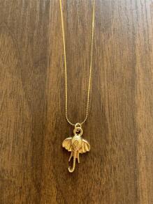 Fashionable Exaggerated Stainless Steel Elephant Pendant Necklace