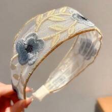 3pcs Embroidered Elegant Versatile Floral Headbands, Exquisite Folk Chic Lace Fabric Wide Headwraps Hairband Diadema Hair Hoop