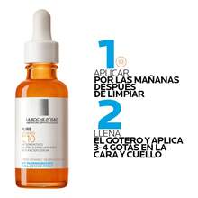 La RochePosay Pure Vitamin C10 Serum, suero antiarrugas antioxidante con Vitamina C para mayor luminosidad, apto para todo tipo de piel, 30ml - transparente - Ver 4