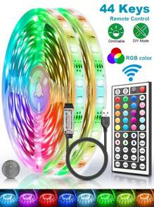 5V USB 3535 RGB LED Strip Lights, Super Long Changing Color Light Bar With 44-Key IR Remote, Suitable For Bedroom Decor, TV Background Ambience Lights, Living Room Nightlight, And Party Decoration