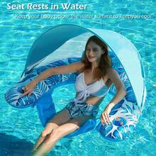 Flotador con dosel - flotador inflable para adultos, silla de flotación para piscina, flotador con portavasos, juguete flotante para fiestas en la piscina para adultos