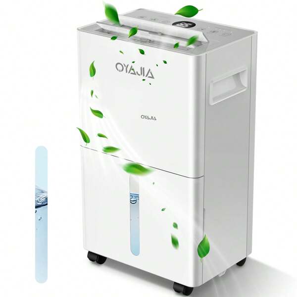 OYAJIA Luftentfeuchter 10L/24h,LED Display,Gegen Feuchtigkeit,Schimme,Automatische Entfeuchtung Ablaufschlauch, Digitalanzeige, Schlafmodus, Timer - Gegen Feuchtigkeit, Schimmel