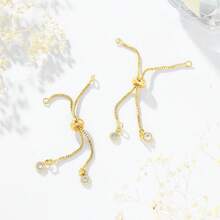 3 件铜锆石可调节手链 DIY 珠宝配件 - 金黃色 - 查看 8