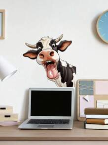 Pegatinas divertidas de vaca, pegatinas de ventana de vaca que asoman, pegatinas de pared de vaca que se pueden pelar y pegar, decoración de pared de estilo granja rústica con estampado de vaca, arte mural de vinilo para la decoración del hogar, la sala de estar, la cocina, el baño, el dormitorio y otros regalos de cumpleaños y graduación