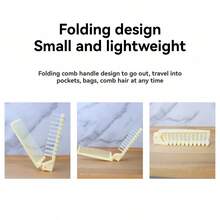 NEFOUME 1套便携式折叠梳子套装 - 双面梳和迷你镜子旅行套装 | 粗/尼龙齿，适合直发/卷发 | 防静电防发护理礼物，返校，旅行度假必需品，女士发饰
