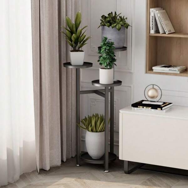 Supporto per piante da interno da 80 cm / 100 cm / 120 cm, supporto per piante a più livelli per piante d'appartamento con piedini antiscivolo, supporto per piante angolare, supporto per piante a più livelli, ripiano porta fioriere alto per ufficio domestico