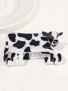 1 Stück süßer Cartoon Kuh Haarclip, themenbasierter mittelgroßer Haaraccessoire, geeignet für täglichen Gebrauch von Jugendlichen und Erwachsenen, perfektes modisches Geschenk Haaraccessoire Schönheits-Haarklammer Boho-Stil Haarklammer