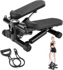Mini stepper compacto para uso doméstico: entrenamiento cardiovascular eficaz para piernas, glúteos y resistencia con resistencia ajustable y pantalla de entrenamiento digital