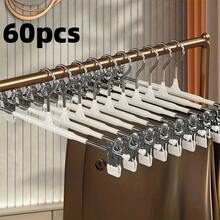 60个/20个/10个成人全塑10个/5个浸塑裤架裤子JK裙夹家用晾晒无缝不锈钢收纳衣架挂内衣专用抗老化金属裤夹衣服晾晒服装店家用衣架 - 多色 - 查看 18
