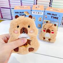 2025新品 - 可爱水豚节日冒险系列超大儿童毛绒公仔钥匙扣盲盒，时尚背包挂件，欧美INS时尚，必备收藏玩具 - 圣诞礼物 - 万圣节礼物 - 完美礼物 - 彩色 - 查看 1