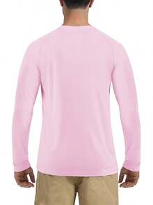 Camiseta de manga larga Boladeci para hombres con protección UPF 50 contra los rayos UV, de secado rápido y ligera, tipo rash guard para natación - Rosa Pálido - Ver 6