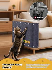 78.7"X15.8" Cat Scratch Mat, Trimmable Self-Adhesive Carpet, DIY Climb Cat Scratcher For Furniture Couch Or Wall Protector, Covering Cat Scratching Post Replacement Pads