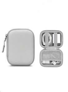 EVA Leather Earphone Case, Data Cable, Charger, USB Flash Drive, USB Shield Hard Shell Protective Storage Case, Shockproof And Pressure Resistant. Photo Printer Storage Box In Candy Color PU Leather, Anti-Scratch And Durable. Small Camera Protective Carrying Case