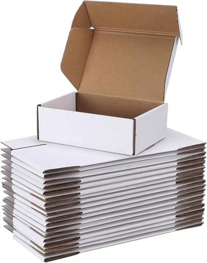 11x8x2 Inch Boxes Bulk 25 Pack Brown, Tab Lock Tuck Top Mailer Boxes Packaging Small Business, Medium Cardboard Boxes Wrapping Mailing Present