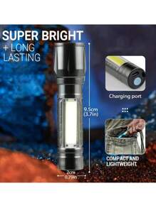 1-5 Packs Aluminum Alloy Rechargeable LED Small Flashlight, High Lumen, Super Bright Flashlight, Powerful 3 Modes COB Waterproof Flashlight For Outdoor Emergency Camping Hiking(Random Color Shipping)